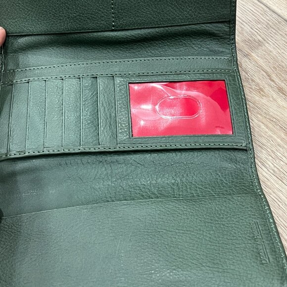 DOONEY & BOURKE Green / Brown Florentine Leather Large Clutch Wallet Organizer - Picture 5 of 6